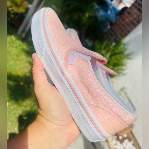 Vans Slip-On Kids 'Glitter - Apricot Nectar size 2.5 Vans - Picture 1 of 11